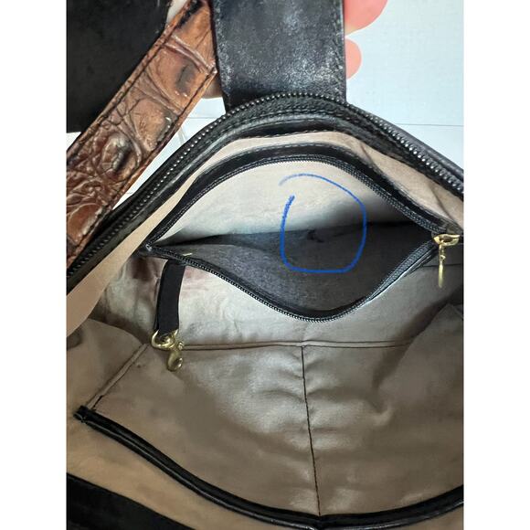 VTG Brahmin VGC Madelyn Tuscan Hobo Melbourne Croc Emb Leather Crossbody Bag - Picture 13 of 13